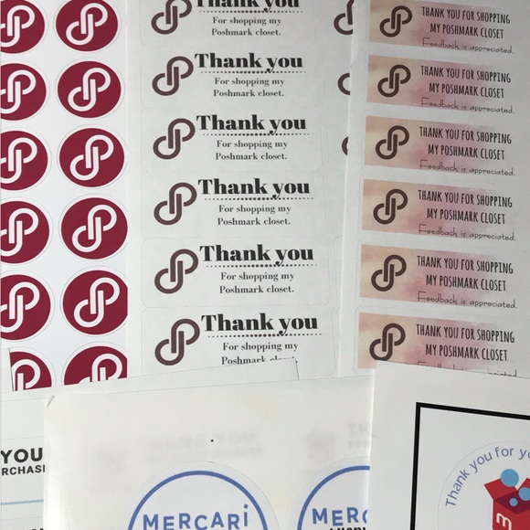 20 pages thank you mixed stickers Poshmark and Mercari - Picture 4 of 16